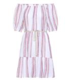 Velvet Cinthia Striped Linen-blend Minidress