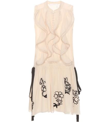 Chlo Embroidered Silk Dress
