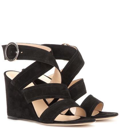 Gianvito Rossi Rylee Suede Wedge Sandals