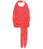 Rebecca Vallance Holliday Linen-blend Polka-dot Top