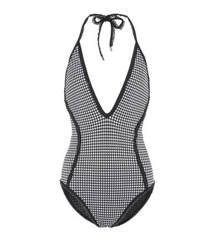 Roger Vivier Check Halter Swimsuit