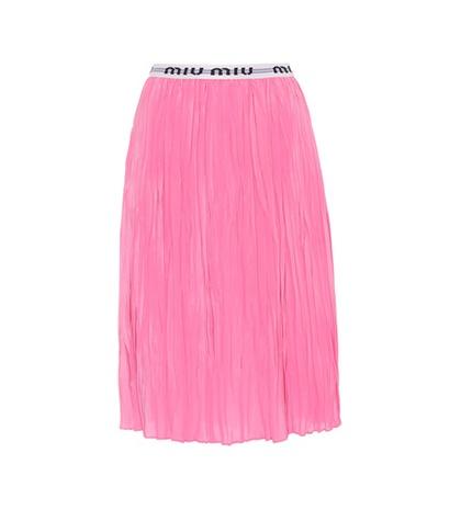 Miu Miu Pleated Silk Skirt