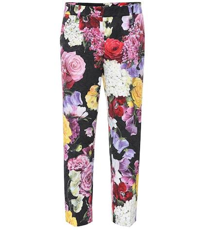 Dolce & Gabbana Floral Cotton-blend Cigarette Pants
