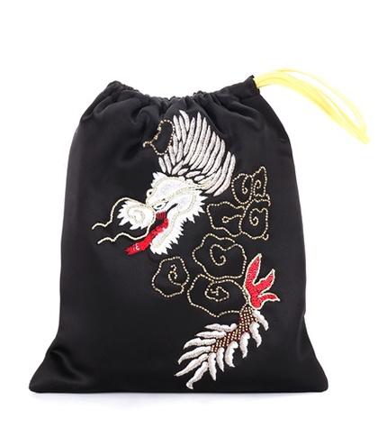 Attico Embroidered Satin Clutch