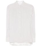 Saint Laurent Silk Satin Pinstripe Shirt