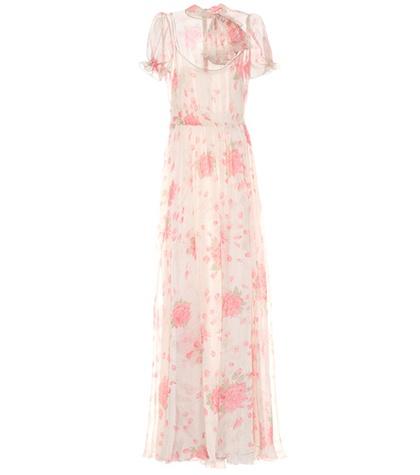 Valentino Floral-printed Silk-chiffon Gown