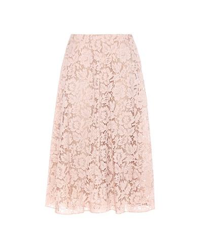Valentino Lace Cotton-blend Skirt