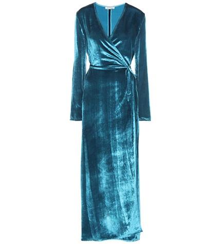 Attico Raquel Velvet Wrap Dress