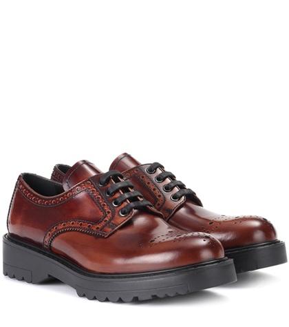 Prada Leather Lace-up Brogues