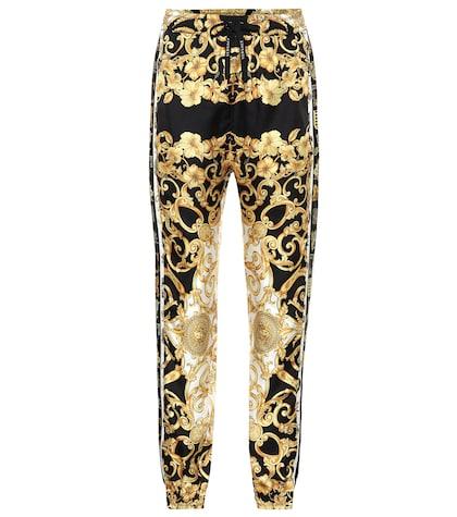 Versace Printed Silk Twill Trackpants