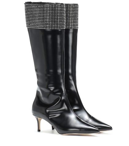 Christopher Kane Embellished Leather Knee-high Boots