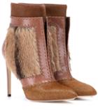 Francesco Russo Calf Hair And Leather Ankle Boots