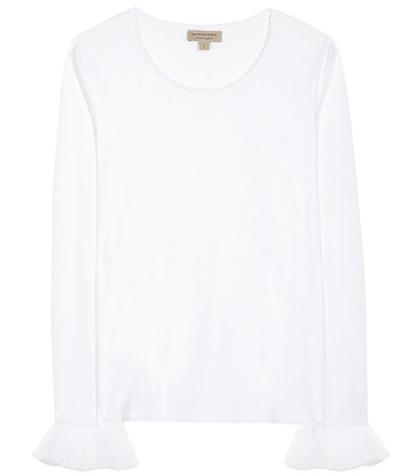 Burberry Cotton Top With Tulle