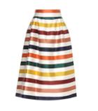 Carolina Herrera Striped Cotton And Silk Midi Skirt