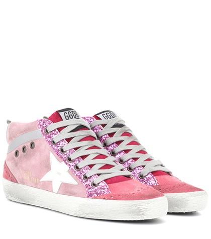 Vince Mid Star Pink Suede Sneakers