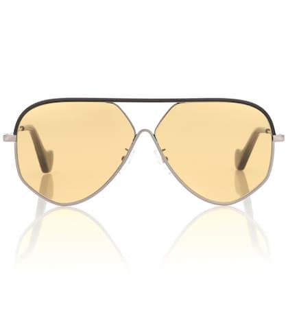 Loewe Pilot Leather Aviator Sunglasses