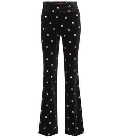 Alexachung Embroidered Velvet Trousers