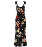 Attico Floral-printed Velvet Dress
