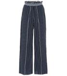 Jonathan Simkhai Striped Slit-front Wide-leg Pants