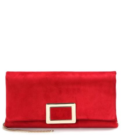 Roger Vivier Ines Small Suede Clutch