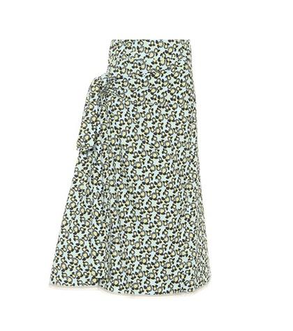 Marni Printed Cotton And Linen Midi Skirt