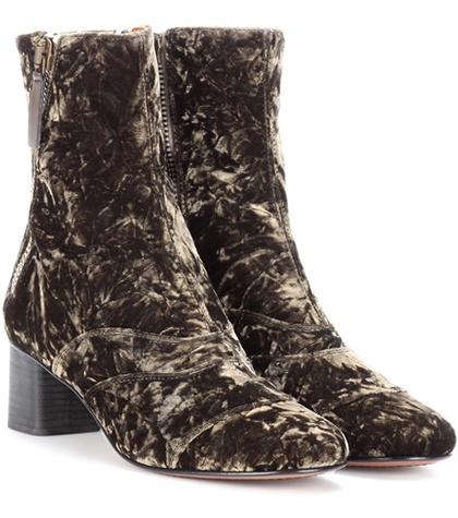 Chlo Lexie Velvet Ankle Boots