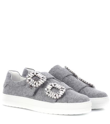 Roger Vivier Sneaky Viv 2 Buckle Felt Sneakers