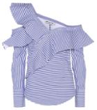 Self-portrait Striped Frill Cotton Shirt