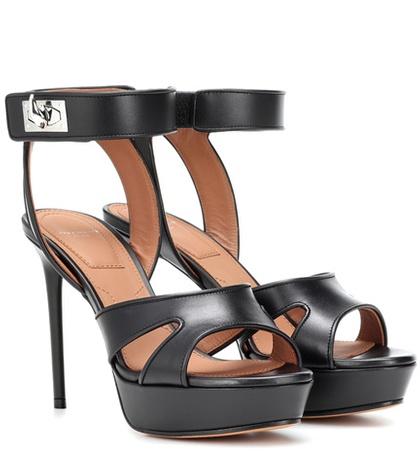 Mansur Gavriel Shark Leather Plateau Sandals