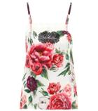 Dolce & Gabbana Floral-printed Crêpe De Chine Top