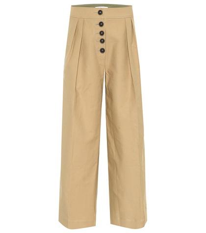 Roger Vivier Brodie Cotton Wide-leg Pants