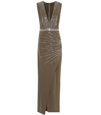 Balmain Sequined Jersey Gown