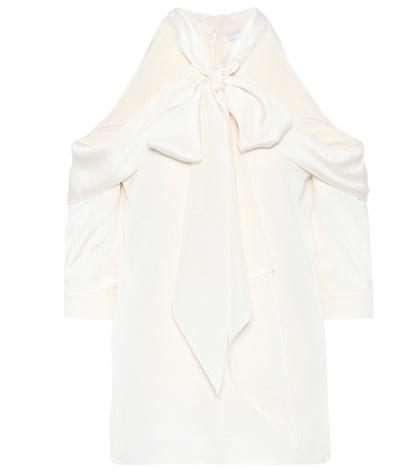 Chlo Elin Silk Cold-shoulder Top