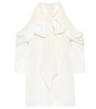 Chlo Elin Silk Cold-shoulder Top