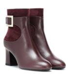 Roger Vivier Trompette Leather And Suede Ankle Boots