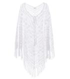 Anna Kosturova Tassel Crocheted Cotton Poncho