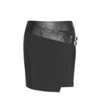 Saint Laurent Wool And Leather Skirt