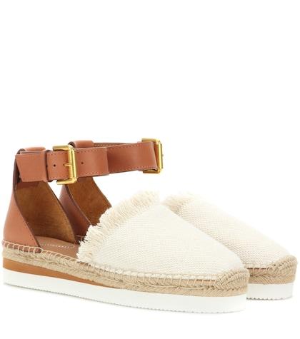 Jimmy Choo Canvas And Leather Espadrilles