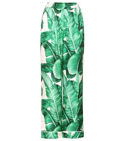 Frame Printed Silk Trousers