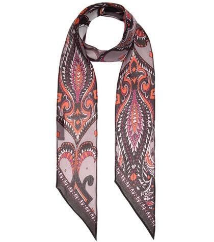 Rockins Prickly Paisley Printed Silk Scarf