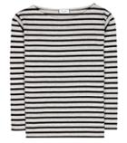Saint Laurent Distressed Striped Cotton T-shirt