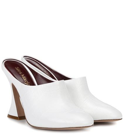 Sies Marjan Elisa Embossed Leather Mules