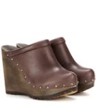 See By Chlo Leather Wedge Clogs