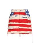 Marc Jacobs American Flag Embroidered Cotton Miniskirt
