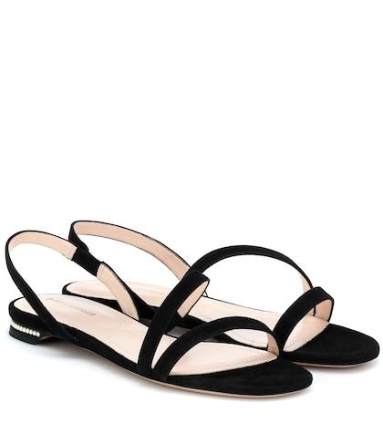 Fendi Casati Pearl Suede Sandals