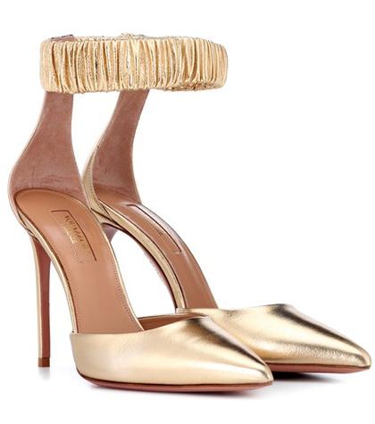 Burberry Liberty 105 Metallic Leather Pumps
