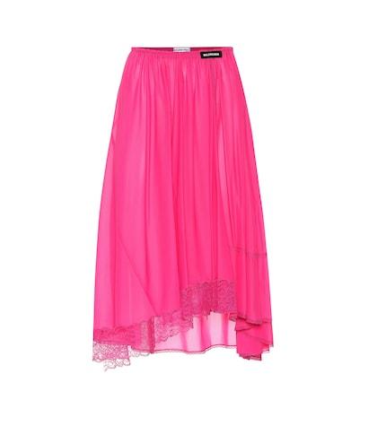 Balenciaga Lace-trimmed Mesh Skirt