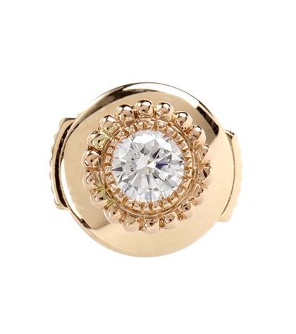 Tod's Swan Button Rose Gold And Diamond Earring