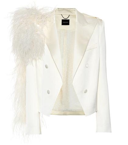 Magda Butrym Lubeck Feather-trimmed Blazer