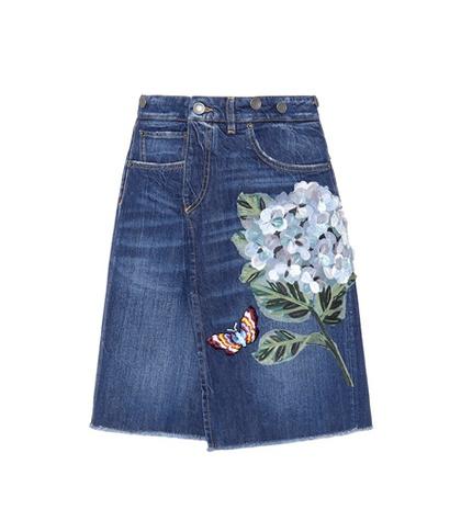 Dolce & Gabbana Embroidered Denim Skirt